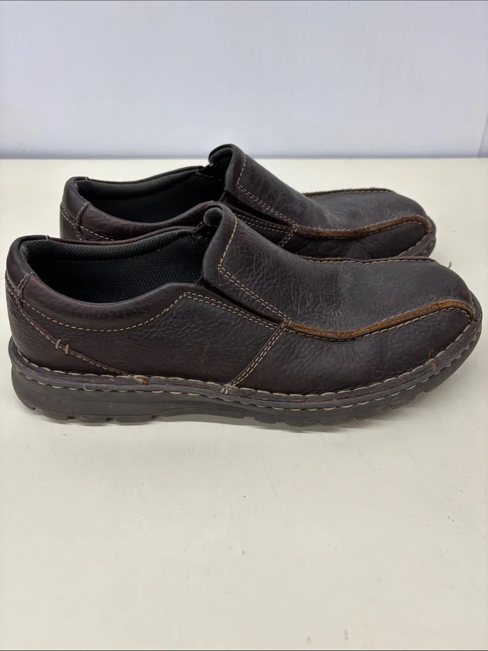 Clarks Men's Dark Brown Leather Slip-On Loafers
